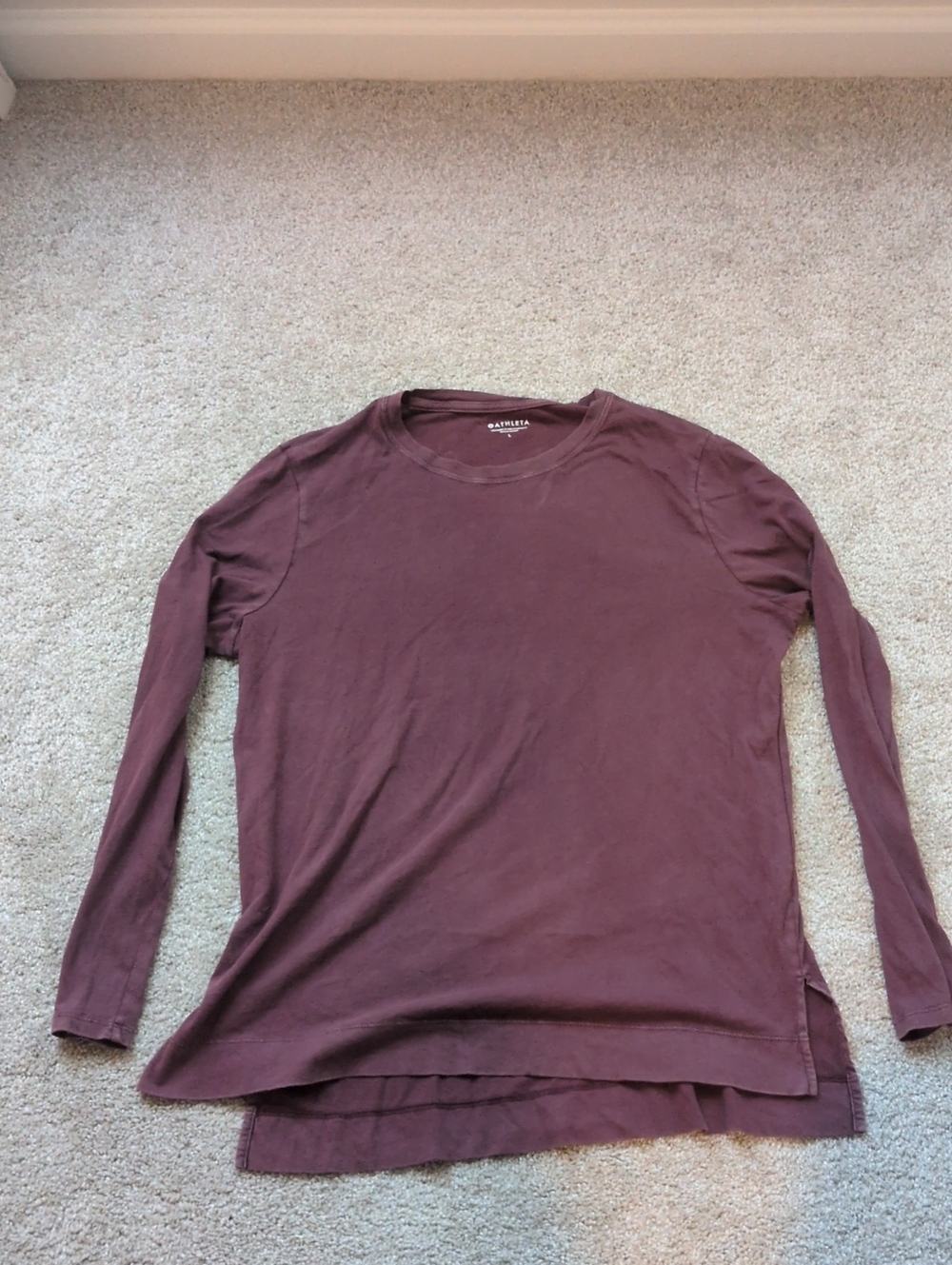Athleta Long-Sleeve Crew Tee in Plum